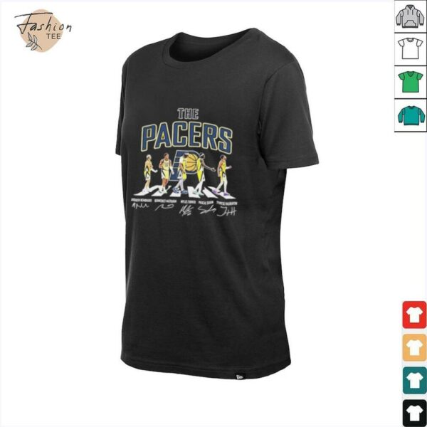 Indiana Pacers starting 5 players walking road signatures shirt