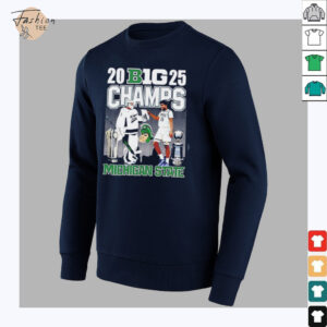 Michigan State Spartans 2025 big Champions hockey and basketball city skyline shirt