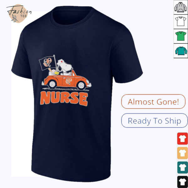 Nurse Snoopy and Woodstock driving car San Francisco Giants shirt