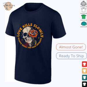 Skull with Rose Love Kills Slowly T Shirt