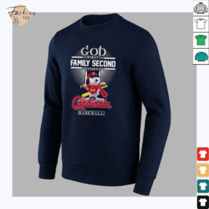 Snoopy God first family second then Cardinals baseball shirt