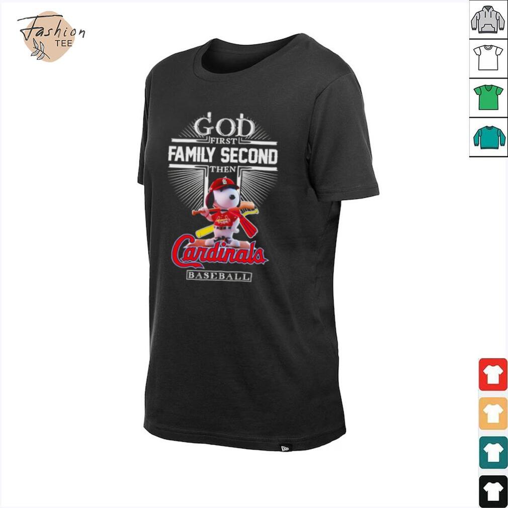 Snoopy God first family second then Cardinals baseball shirt Snoopy God first family second then Cardinals baseball shirt