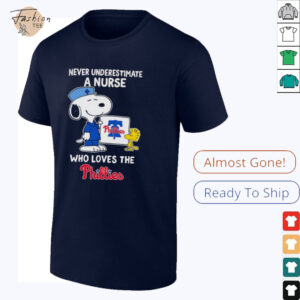 Snoopy and Woodstock never underestimate a nurse who loves the Phillies shirt