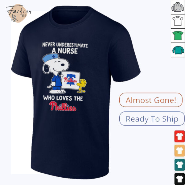 Snoopy and Woodstock never underestimate a nurse who loves the Phillies shirt