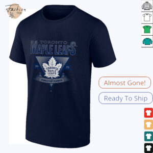 Toronto Maple Leafs Fanatics Heather Charcoal 2025 Stanley Cup Playoffs Crossbar Tri Blend T Shirt
