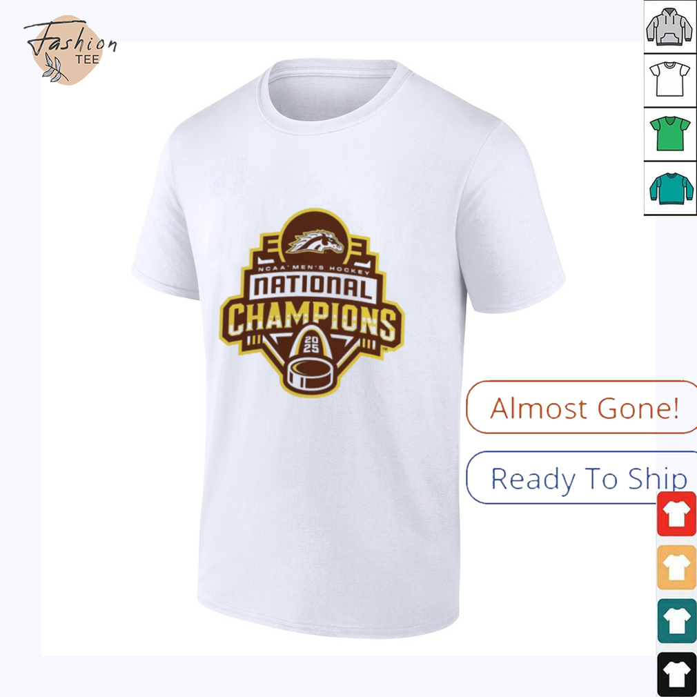 Western Michigan Broncos 2025 NCAA Frozen Four Men’s Ice Hockey National Champions Logo T Shirts Western Michigan Broncos 2025 NCAA Frozen Four Men’s Ice Hockey National Champions Logo T Shirts