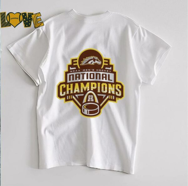 Western Michigan Broncos 2025 NCAA Frozen Four Men’s Ice Hockey National Champions Logo T Shirts