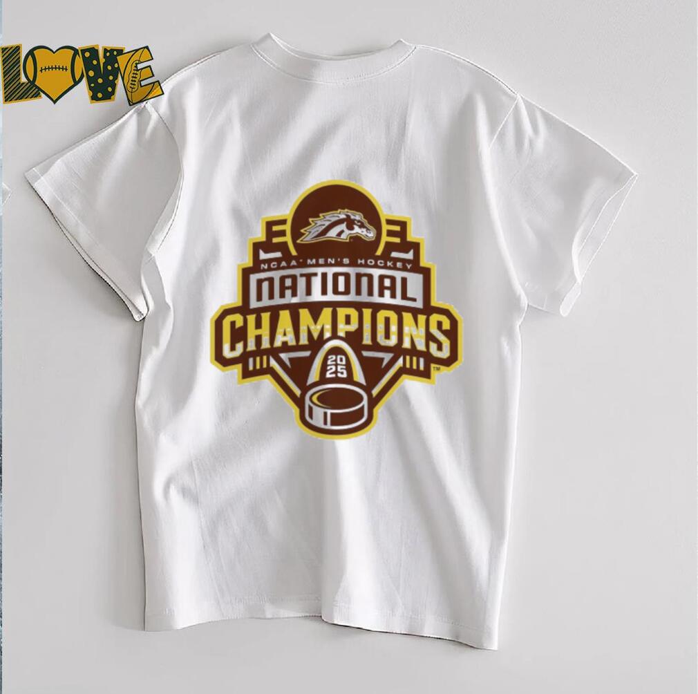 Western Michigan Broncos 2025 NCAA Frozen Four Men’s Ice Hockey National Champions Logo T Shirts Western Michigan Broncos 2025 NCAA Frozen Four Men’s Ice Hockey National Champions Logo T Shirts