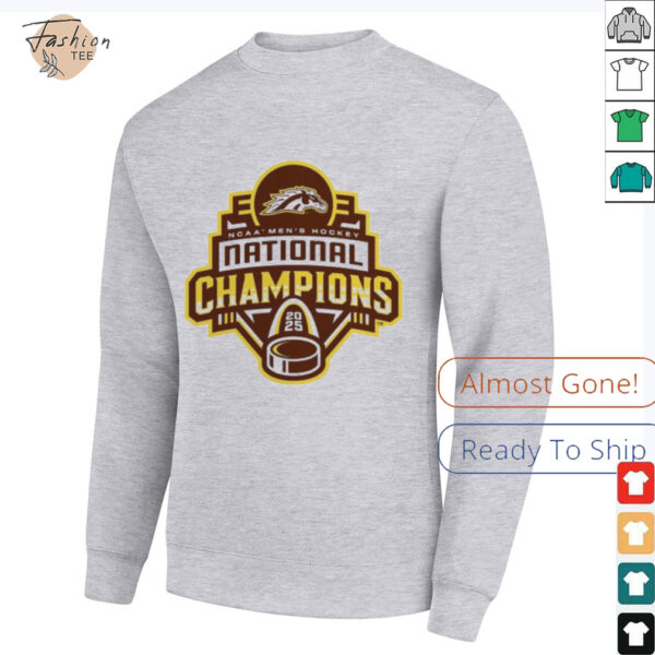 Western Michigan Broncos 2025 NCAA Frozen Four Men’s Ice Hockey National Champions Logo T Shirts