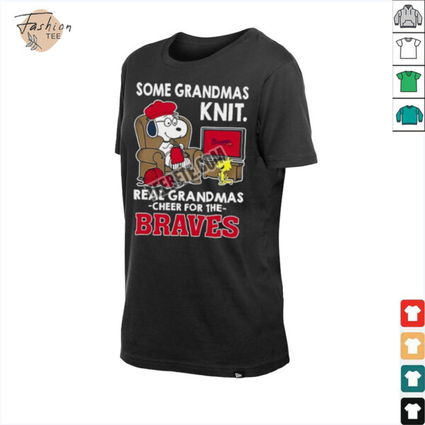 Atlanta Braves Snoopy Grandmas Knit And Woodstock Shirt