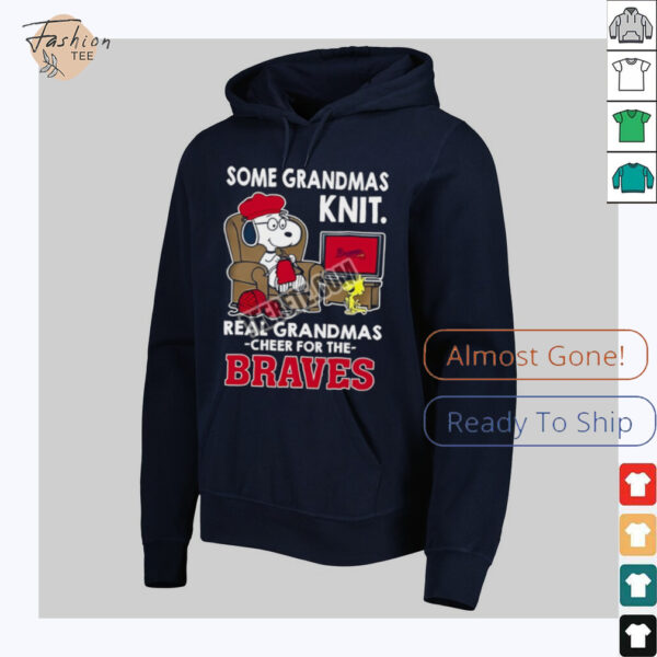 Atlanta Braves Snoopy Grandmas Knit And Woodstock Shirt