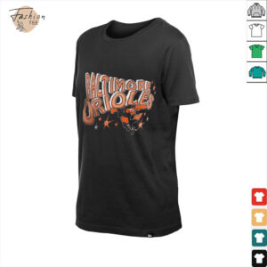 Baltimore Orioles Starter Women’s Fireworks V Neck T Shirt_5_11zon