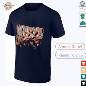 Baltimore Orioles Starter Women’s Fireworks V Neck T Shirt_5_11zon