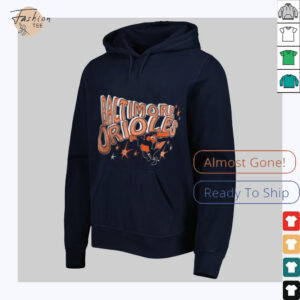 Baltimore Orioles Starter Women's Fireworks V Neck T Shirt_5_11zon
