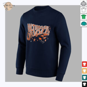 Baltimore Orioles Starter Women's Fireworks V Neck T Shirt_5_11zon