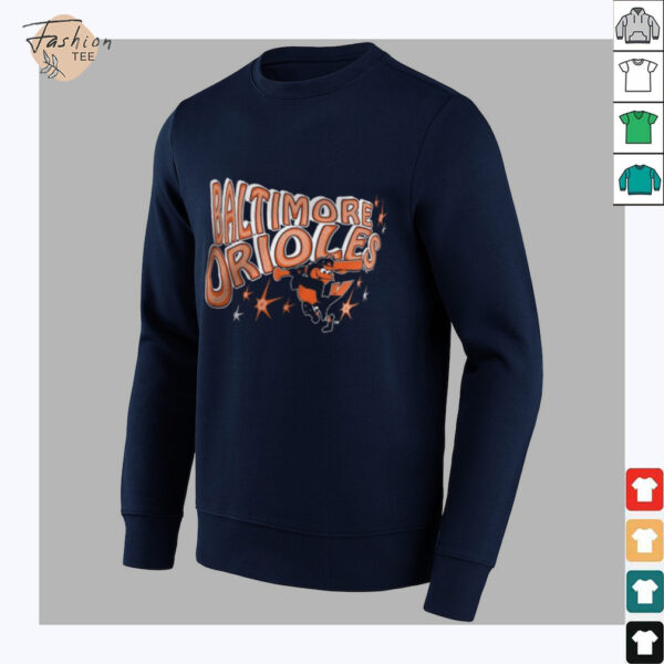 Baltimore Orioles Starter Women’s Fireworks V Neck T Shirt_5_11zon