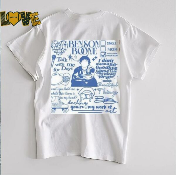 Benson Boone Doodle Art Fireworks Tour T Shirt