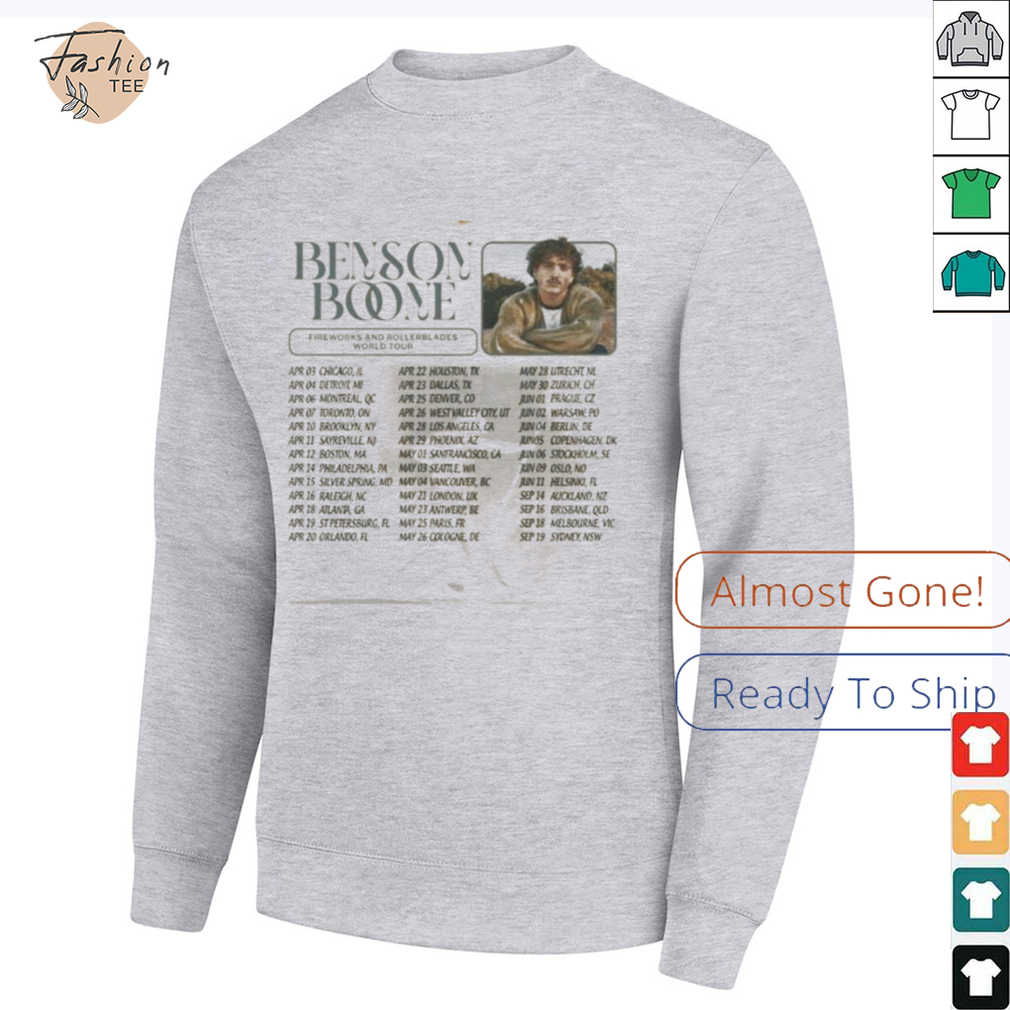 Benson Boone Fireworks Tour 2025 Fan Gift T Shirt Benson Boone Fireworks Tour 2025 Fan Gift T Shirt