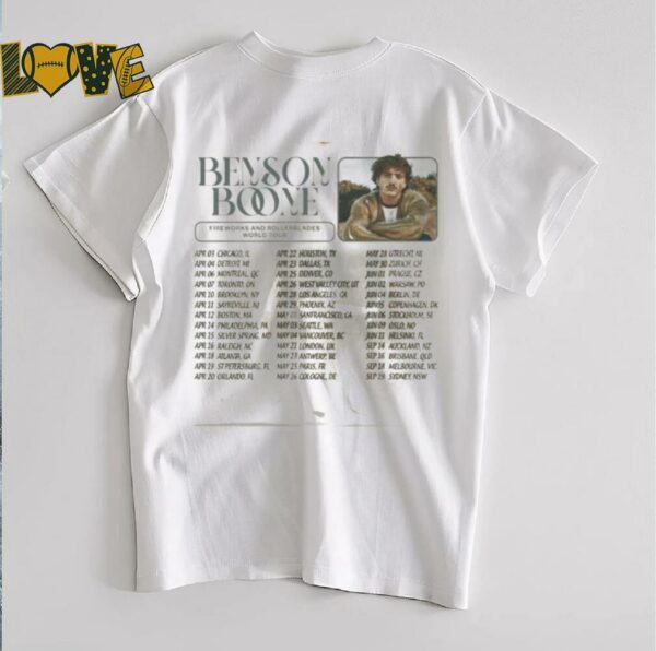 Benson Boone Fireworks Tour 2025 Fan Gift T Shirt