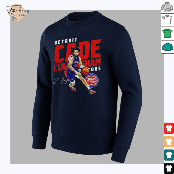 Cade Cunningham Detroit Pistons basketball player slant signature shirt