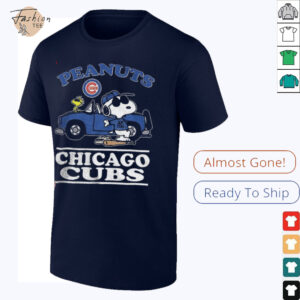 Chicago Cubs Peanuts Snoopy driving car shirt