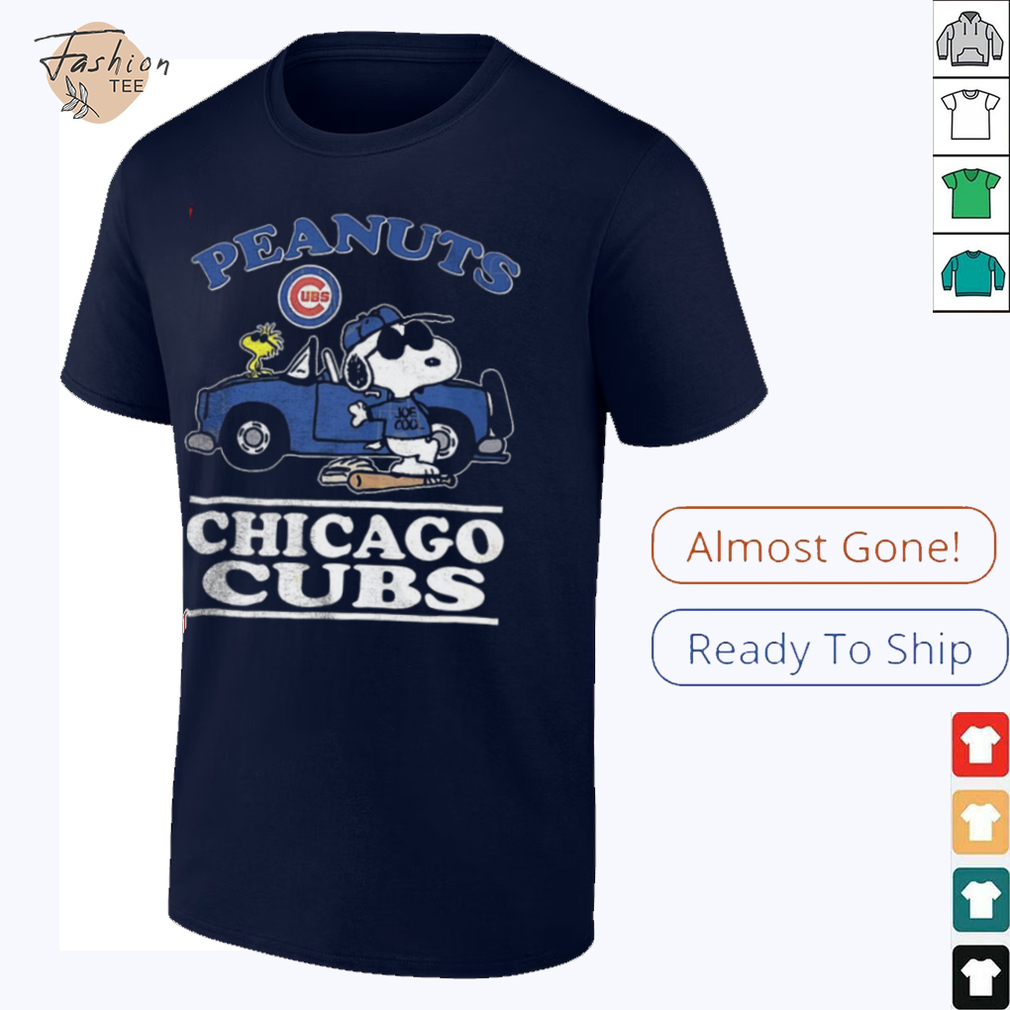 Chicago Cubs Peanuts Snoopy driving car shirt Chicago Cubs Peanuts Snoopy driving car shirt