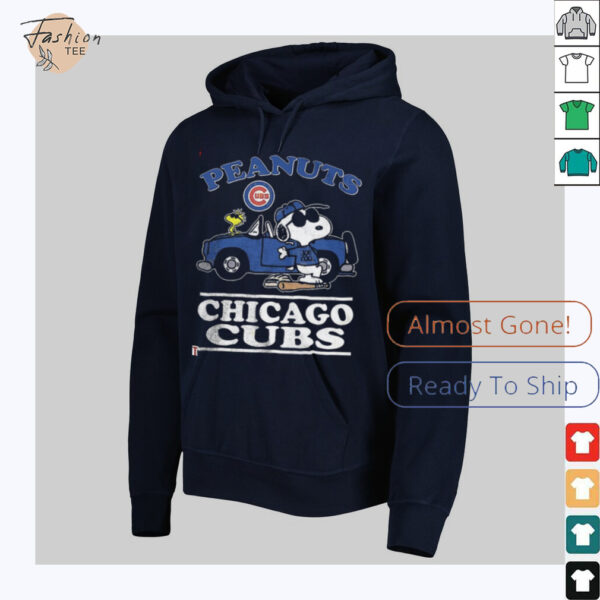 Chicago Cubs Peanuts Snoopy driving car shirt
