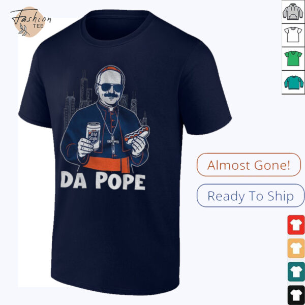 Chicago’s Pope Leo XIV Da Pope holding beer and hotdog shirt