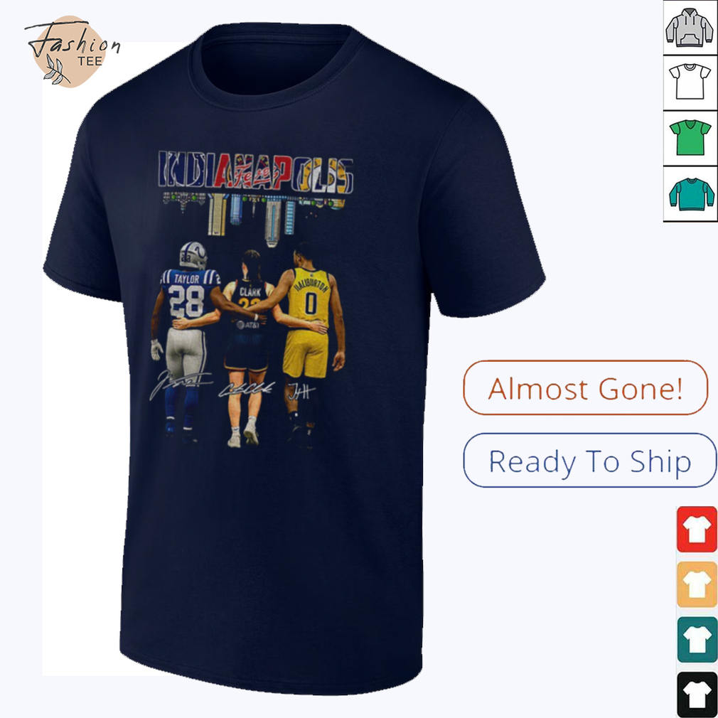 Clark Taylor Haliburton Indianapolis Sports Team City Skyline players signature shirt Clark Taylor Haliburton Indianapolis Sports Team City Skyline players signature shirt
