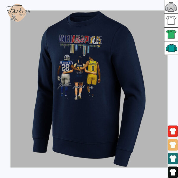 Clark Taylor Haliburton Indianapolis Sports Team City Skyline players signature shirt