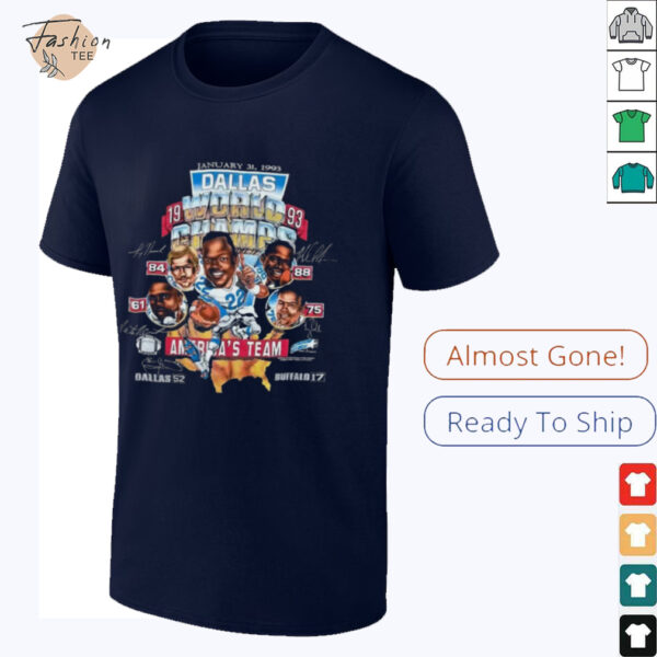 Dallas Cowboys World Champs 1993 NFL Football Team Super Bowl Big Head Shirt