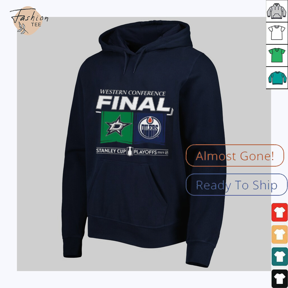 Dallas Stars Vs Edmonton Oilers 2025 Western Conference Finals NHL Matchup Stanley Cup Playoffs Unisex T Shirt Dallas Stars Vs Edmonton Oilers 2025 Western Conference Finals NHL Matchup Stanley Cup Playoffs Unisex T Shirt