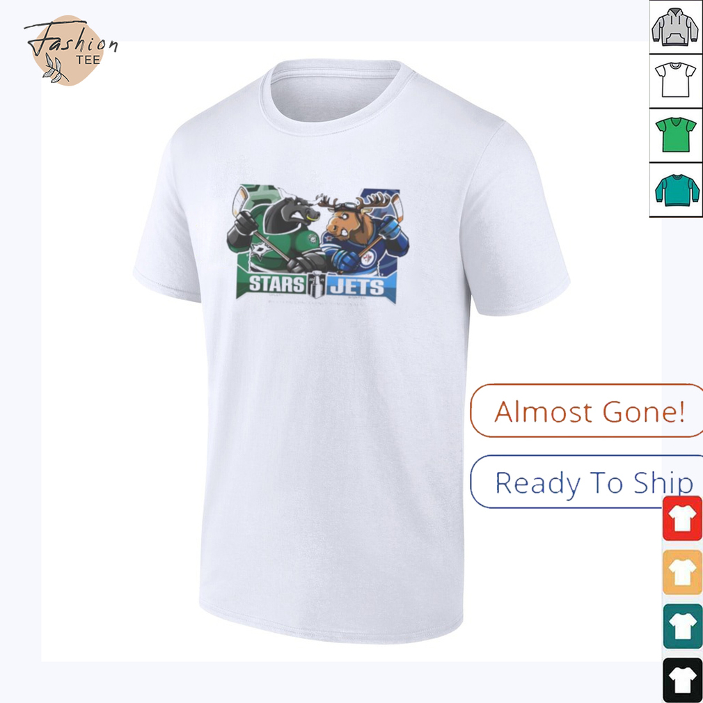 Dallas Stars Vs Winnipeg Jets 2025 2nd Round Matchups Western Conference Semi Finals Mascot shirt Dallas Stars Vs Winnipeg Jets 2025 2nd Round Matchups Western Conference Semi Finals Mascot shirt