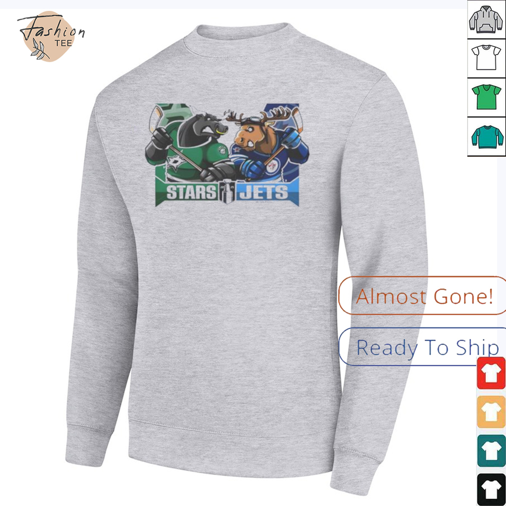 Dallas Stars Vs Winnipeg Jets 2025 2nd Round Matchups Western Conference Semi Finals Mascot shirt Dallas Stars Vs Winnipeg Jets 2025 2nd Round Matchups Western Conference Semi Finals Mascot shirt