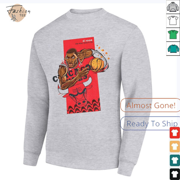 Derrick Rose Chicago Bulls NBA Basketball cartoon the MVP rises in rio shirt