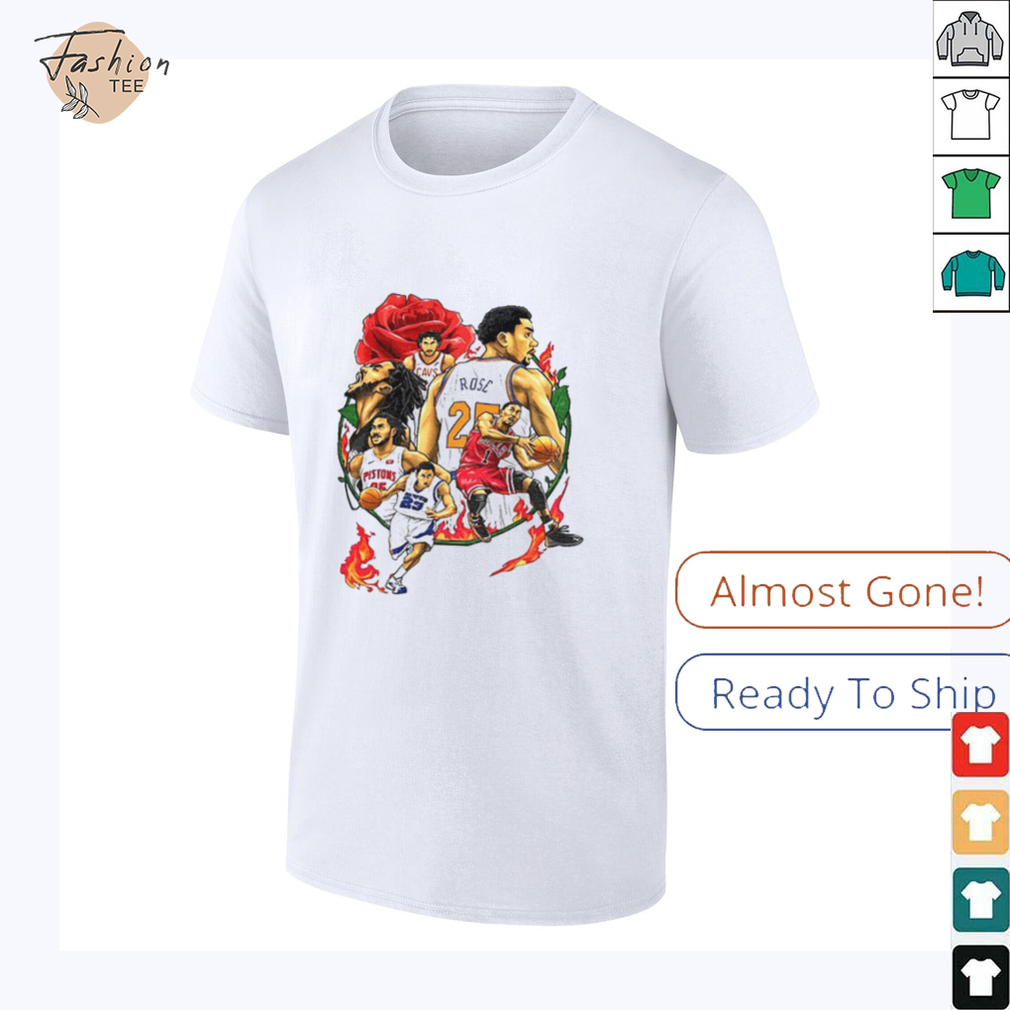 Derrick Rose player basketball rose and fire shirt Derrick Rose player basketball rose and fire shirt