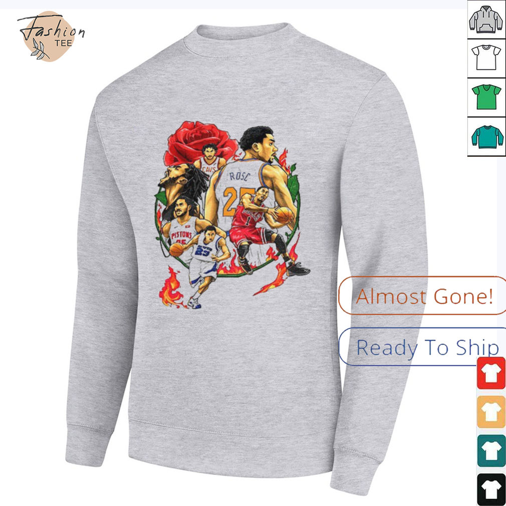 Derrick Rose player basketball rose and fire shirt Derrick Rose player basketball rose and fire shirt