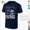 Detroit Tigers Peanuts Snoopy driving car shirt