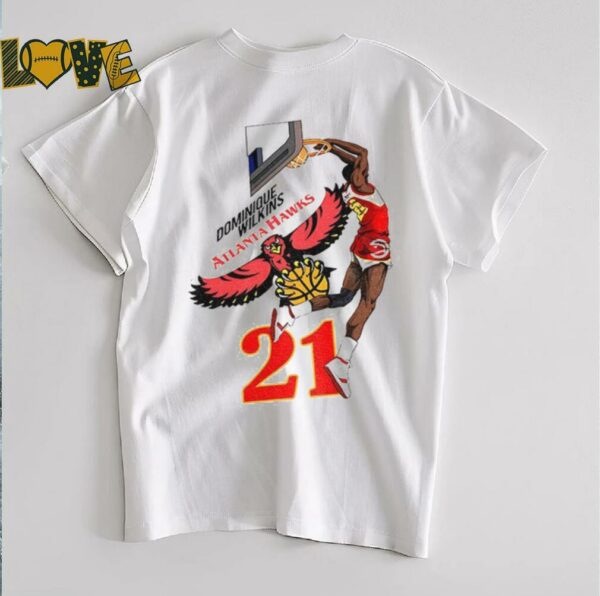 Dominique Wilkins 21 Atlanta Hawks NBA Player Basketball shirt