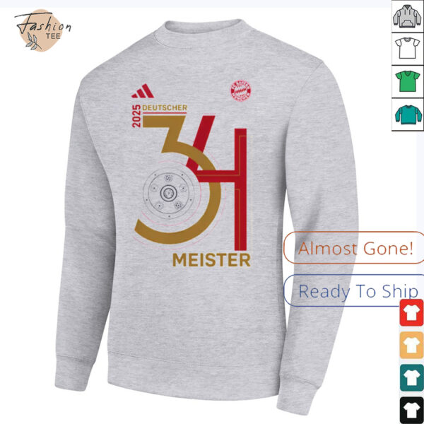 FC Bayern Munchen Are 34 Deutscher Meister 2025 Bundesliga Unisex T Shirt