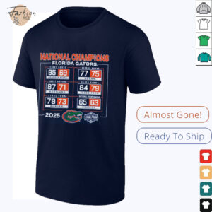 Fanatics Royal Florida Gators 2025 NCAA Men's Basketball National Champions Schedule T Shirt