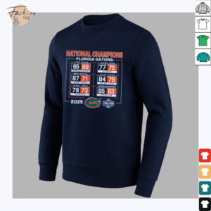 Fanatics Royal Florida Gators 2025 NCAA Men's Basketball National Champions Schedule T Shirt