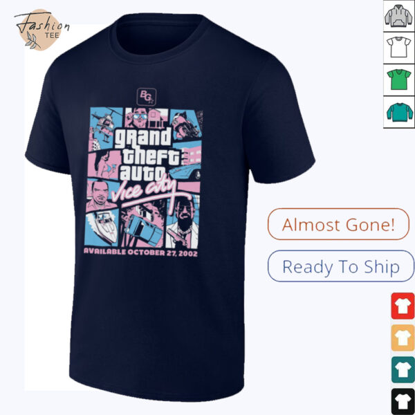 Grand Theft Auto Vice City Vintage Graphic T Shirt   Retro Gaming Tee