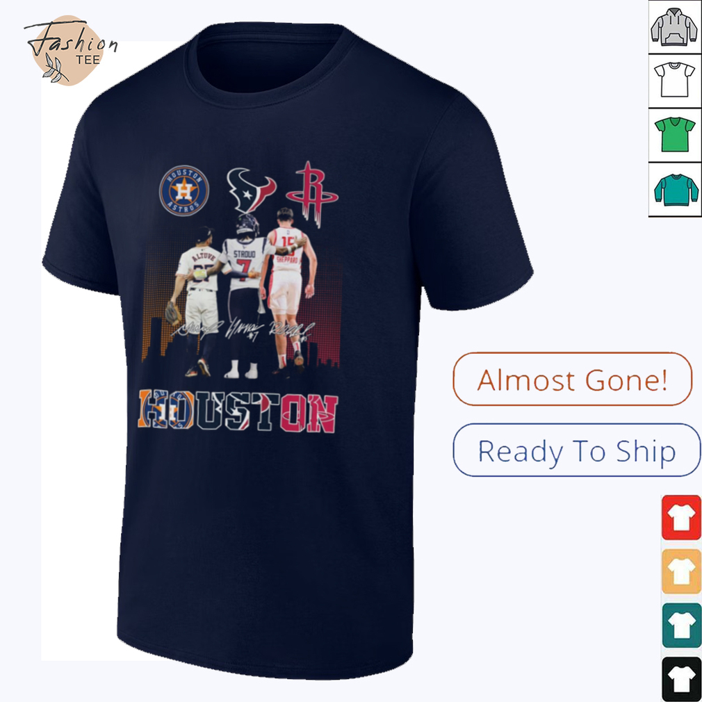 Houston Astros x Houston Texans x Houston Rockets Signature Unisex T Shirt Houston Astros x Houston Texans x Houston Rockets Signature Unisex T Shirt