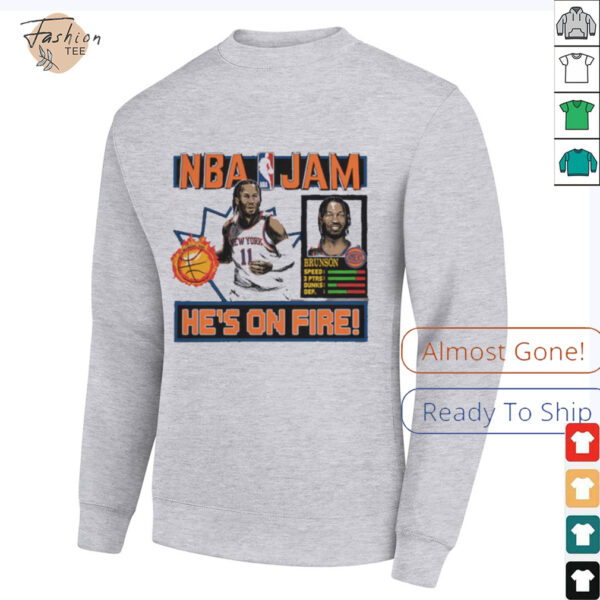 Jalen Brunson New York Knicks Homage Unisex NBA Jam Tri Blend T Shirt