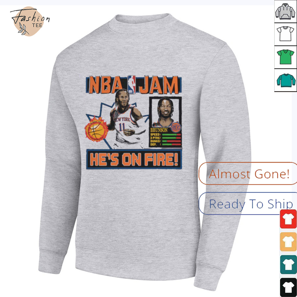 Jalen Brunson New York Knicks Homage Unisex NBA Jam Tri Blend T Shirt Jalen Brunson New York Knicks Homage Unisex NBA Jam Tri Blend T Shirt