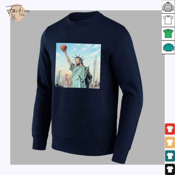Jalen Brunson New York Knicks Statue Of Liberty Cover Nike Kobe 6 PE’s NBA 2025 T shirts