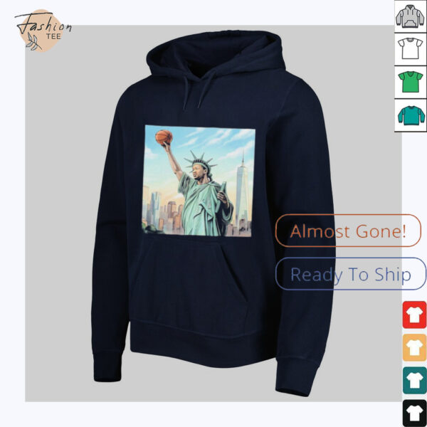 Jalen Brunson New York Knicks Statue Of Liberty Cover Nike Kobe 6 PE’s NBA 2025 T shirts