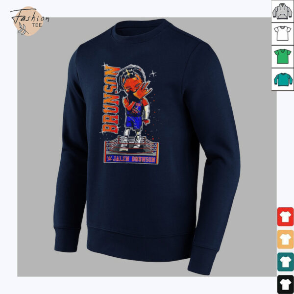Jalen Brunson WWE cartoon shirt