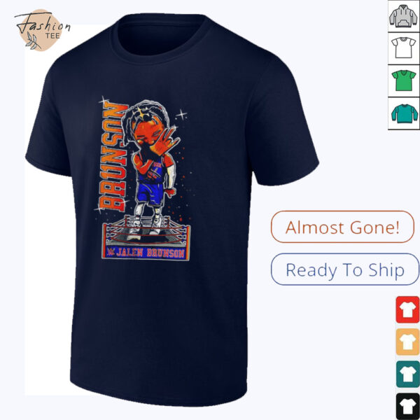 Jalen Brunson WWE cartoon shirt